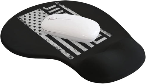 Brazilian Jiu Jitsu American Flag Mouse Pad with Wrist Support-Bottom Nonslip Personalized Mouse Pad Relieve Wrist Pressure Keyboard Mouse Pad Can...
