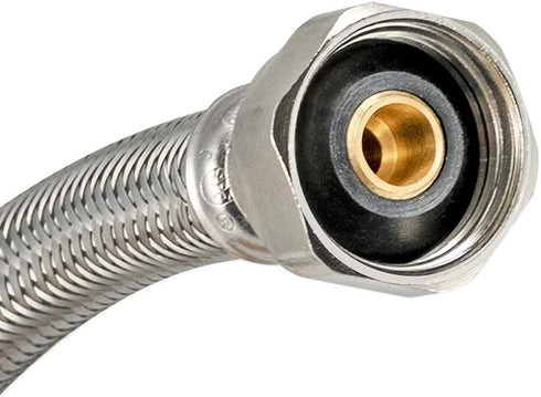 Eastman 20 inch Steel-Flex Faucet Connector, 1/2 Inch FIP x 1/2 Inch Compression, Compression Braided Stainless Steel Faucet Supply Line, 48027...