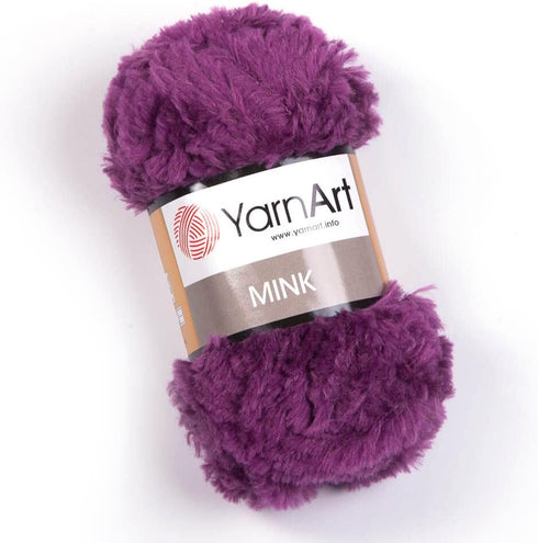 Yarnart Mink Fur, 50 gr Soft Chunky Fluffy Faux Fuzzy Eyelash for Crochet Knit Clothes Knitting 1,76 oz 82 yds amigurumi Puffy Yarn (338)...