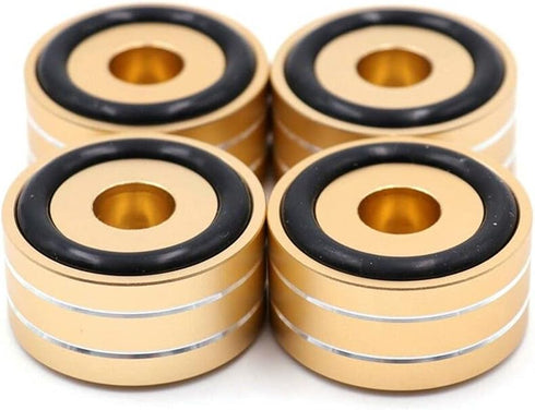4 Pieces 40x20mm Aluminum HIFI AMP Speaker Isolation Stand Turntable DAC Feet Pad Gold...
