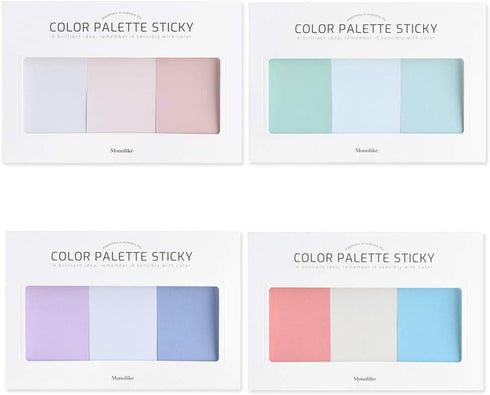 Monolike Color palette Sticky Solid 301 A SET 4p - Self-Adhesive Memo Pad 30 sheets...