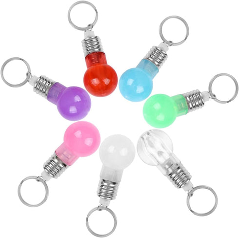 DOITOOL 21pcs Color Luminous Key Chain Funny Keychains Light up Toys Led Color Led Keychain Halloween Key Ring Flashing Led Bulbs Led Light Bulb U...