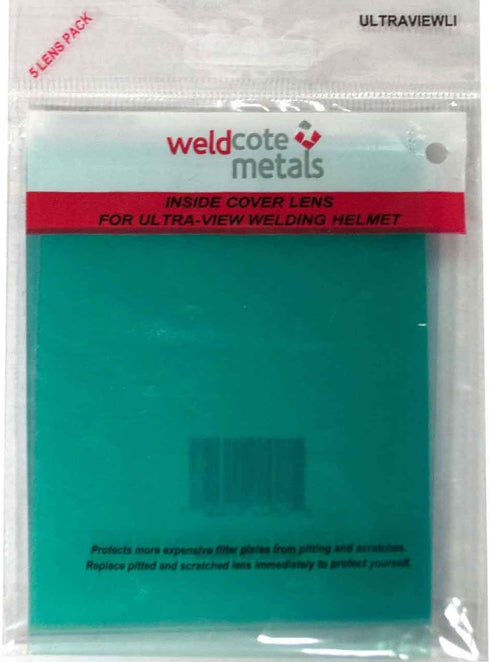 Weldcote Metals ULTRAVIEWLI Inside Cover Lens For Ultra-View Helmet Pkg=5...