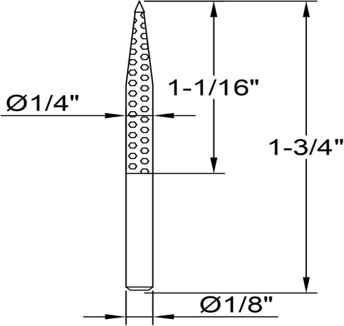 Extreme Spikes Rotary Burr, 1?8" Shaft, Very Coarse - Woodworking Attachment for Dremel, Foredom, DeWalt, Milwaukee. Abrasive Tungsten Carbide (Co...