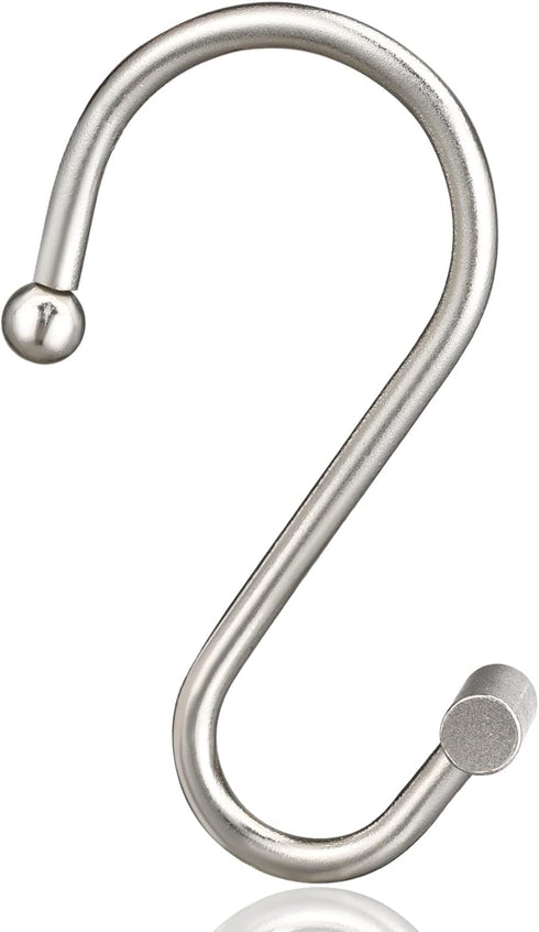 Nickel Shower Curtain Hooks, Rust Proof Shower Curtain Rings for Bathroom, Silver Metal Decorative Shower Curtain Hooks Hangers for Shower Curtain...