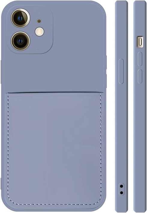 Ultra Slim Liquid Silicon Gel Case Compatible for iPhone 12 Mini 5.4 inch 2020 with Card Holder Sleeves Slot Anti-Scratch Shockproof Wallet Cover ...