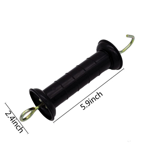 3 Pcs Plastic Electric Fence Gate Handle Insulators, Gate Handle with Spring (Black)...
