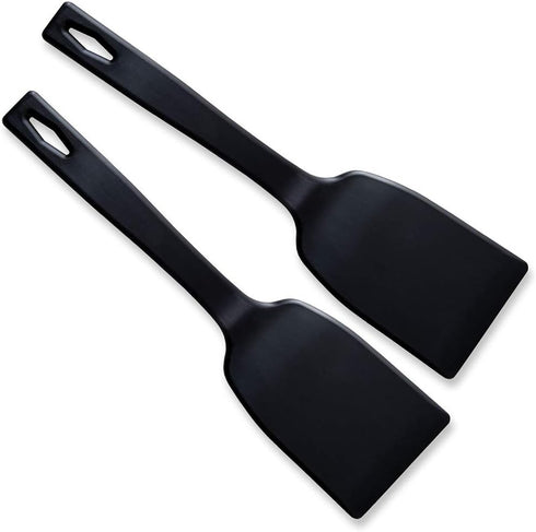 Rada Cutlery Kitchen Set Dessert Serving Spatulas-Premium Nylon Turner and Flipper-Black, 2 Pack, 7.5 Inch...