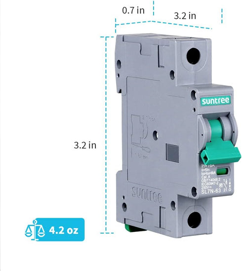 Renogy Suntree 50 Amp Single-Pole DC Circuit Breaker for Off-Grid Solar System, PV Combiner Box, Breaker Box...