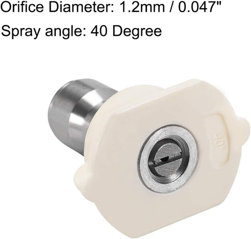 uxcell Pressure Washer Spray Nozzle Tips, 1/4" Stainless Steel Flat Fan, 2 Pcs (40 Degree, 1.2mm Orifice Diameter)...