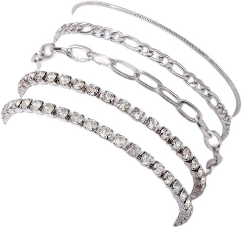 Dainty Gold Chain Bracelets for Women 14K Gold Plated Bracelet Stackable Adjustable Paperclip Chain Bracelets Trendy Layered Cuban Link Bracelets ...