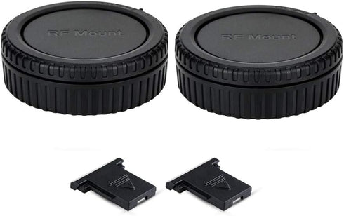 2 Pack RF Mount Body Cap Cover & Rear Lens Cap for Canon EOS R100 R50 R8 R R3 R5 R6 Mark II R7 R10 RP Mirrorless Camera & RF Mount Lenses,with 2 E...