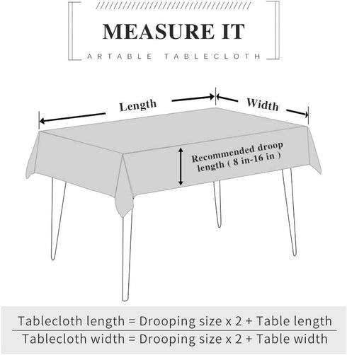 ARTABLE Rectangle Table Runner Farmhouse Fabric Home Gary Table Runners with Well-Trimmed Edge for Picnics Indoor and Outdoor Dining Holiday Long ...