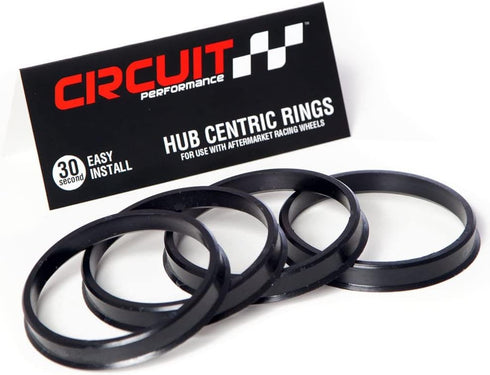 Circuit Performance Hub Centric Rings (4 Pack) - 72.56 to 60.1 Black Nylon Hubrings - Compatible with Lexus, Toyota, Scion with 60.1mm Vehicle Hub...