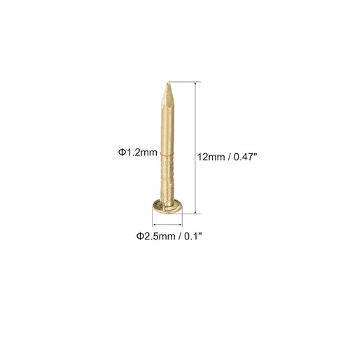 uxcell Small Tiny Brass Nails 1.2x12mm for DIY Decorative Pictures Wooden Boxes Household Accessories 50pcs...