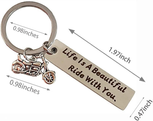 Ride motorcycle stainless steel safe with you key chain key ring drive safe couple car key chains life beautiful men valentines keychains women bo...