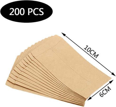 200 Pcs Kraft Paper Envelops Kraft Paper Envelopes Mailing Supplies Brown Bags Brown Seed Packets Small Parts Envelopes for Packing Coin/Jewelry/S...