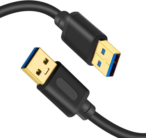 Tan QY USB 3.0 A to A Male Cable 6Ft, USB Male to Male Cable Double End USB Cord Compatible with Hard Drive Enclosures, DVD Player, Laptop(6Ft)...