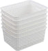 Farmoon 6 Packs White Plastic Organizing Basket, Small Pantry Storage Baskets...
