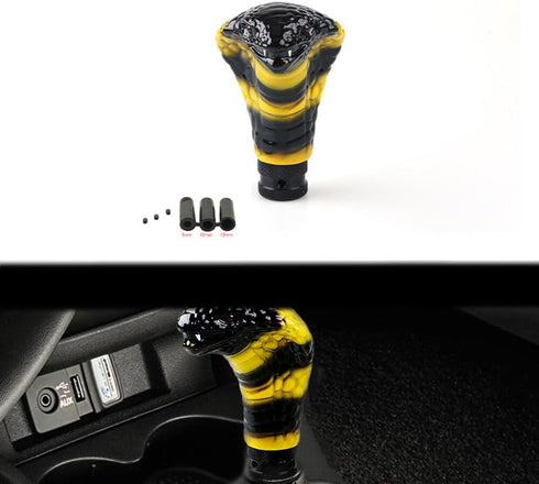 Gear Shift Knob, Universal Gear Shift Knob Snake Shape Shift Knob Handle Shifter Lever Stick with 3 Adapters Knob Personalized Car Shift Handle fo...