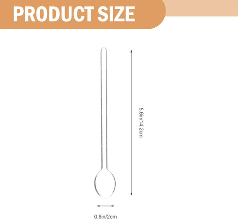 STOBAZA 6Pcs Coffee & Espresso Spoons Glass Stirring Teaspoons 5.58 Inches Stirring Rod Mixing Spoon Ice Tea Stirrers for Coffee Tea Sugar Home Ba...