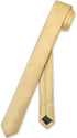 Vesuvio Napoli Narrow NeckTie Extra Skinny GOLD Color Men's Thin 1.5" Neck Tie...