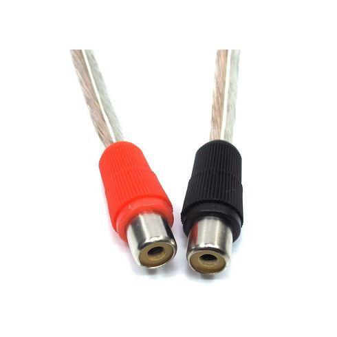 2-Pack RCA Female to Speaker Wire Adapter Cable, 5.5-inch/14cm - Black/Red, Audio Video Conversion for Amplifiers and Audio Receivers...