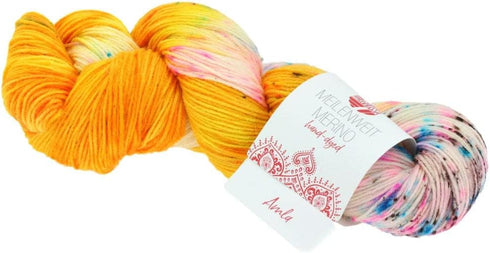 Lana Grossa Hand Dyed Meilenweit 100 Merino Rainbow Yarn, 616 Vipin......