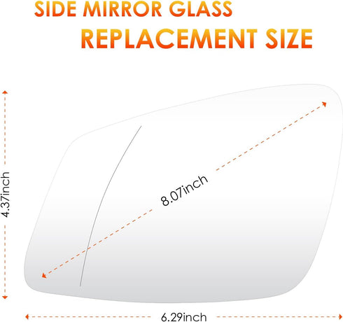 Left Driver Side Mirror Glass Replacement for 2009-2019 BMW M2-M7 Series, F20 F22 F30 F32 F34 F36 F80 228i 320i 328i 330i 335i 428i 430i 435i 535i...