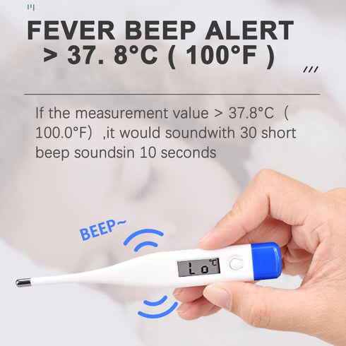 Berrcom Digital Thermometer for Adults and Kids, Oral Thermometer for Baby Rectal and Underarm Thermometer for Fever Alarm Medical Thermometer wit...