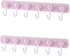 Kids Coat Rack Wall Mount, Adhesive Wall Hooks with 6 Rotating Hooks for Hanging Clothes Cooking Towels, Pink Decorative Hangers for Girls Bedroom...