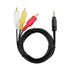 3.5mm Male to 3 RCA Male Plug AV A/V Audio Video TV-Out Cable Cord Lead for Samsung Digtial Camcorder SMX-F40 SMX-F40RN SMX-F40BP SMX-F40BN SMX-F4...