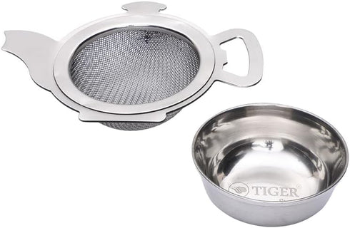 HealthAndYoga™ Stainless Steel Tea Strainer with a Utility Cup - Elegant Kettle design...