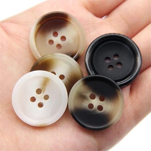 10 Pcs Imitation Horn Flatback Buttons Resin Buttons for Clothing Suit Coat Decorations DIY Accessories (04 Coffee, 15mm)...