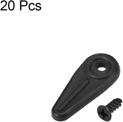 uxcell Frame Turn Button, 3/4" Plastic Indicator Shape with Screws for Hanging Pictures, Photos, Drawings and Posters, 20 Pcs (Black)...
