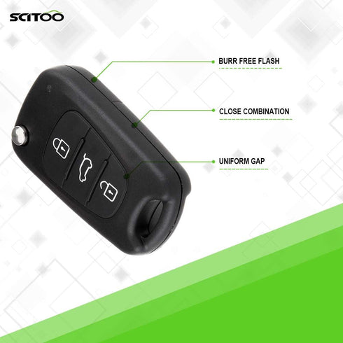 SCITOO Key Fob Shells Case 2010 2011 for Kia for Soul 2.0L 0 (1 PCS) 3 buttons...