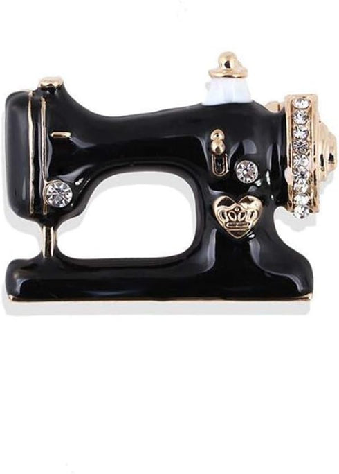 1 PCS Cute Sewing Machine Brooch Pins for Women Wedding - Black Enamel...