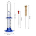Thick Glass Graduated Cylinder Measuring Liquid Lab Cylinders with Anti-falling Plastic Base and Bumper Guards and Cylinder Brush (glass, 50ML)...