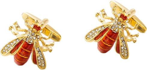 Bee Cufflinks for Men, Crystal Bumblebee Cufflinks, Hornet Wasp Bee Cuff Links, Honey Bee Shirt Tuxedo Cufflinks, Punk Animal Cufflinks French Cuf...