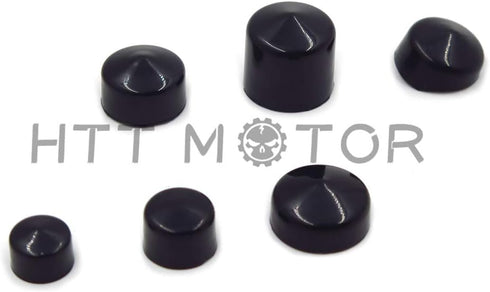 HTTMT MT247-003-BK Black Bolts Toppers Caps Compatible with 1991-2012 Harley Davidson Dyna Glide Twin Cam...