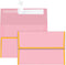 YINUOYOUJIA 46 Packs of 5x7 Envelopes Square Flap with Gold Trim, Pink A7 Luxury Envelopes for Invitation Self Seal, Ideal for RSVP, Cards, Weddin...