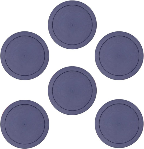 CIBI Food Storage Container Lids (4 Cups, Blue - 6PK) For Pyrex and Anchor Round Glass Containers, Dishwasher and Microwave Safe Replacement Lids...