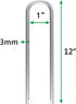 MySit 12 Pack 12 Inch Garden Stakes Heavy Duty 11 Gauge Galvanized Yard Staples U Pegs Fences Drip Irrigation Securing Stakes Loop Stake for Ancho...