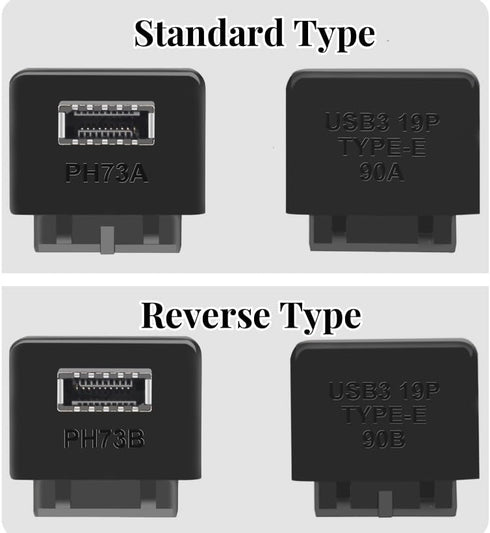 USB 3.2 Gen 1 to USB 3.2 Gen 2 Header Adapter, USB 3.1 Type-E Key-A to USB 3.0 20 Pin Header Converter for Type C Motherboard (Standard Type), Bla...