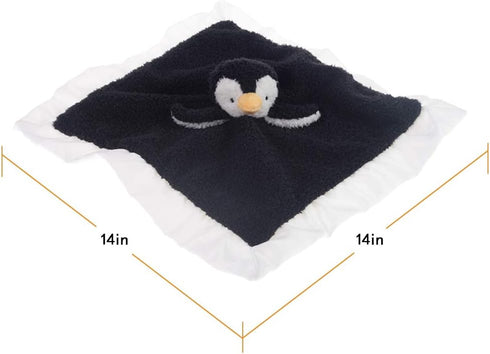 Apricot Lamb Stuffed Animals Soft Security Blanket Black Penguin Infant Nursery Character Blanket Luxury Snuggler Plush(Black Penguin, 14 Inches)...