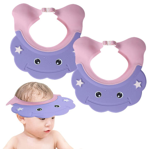 2 Pcs Baby Shower Cap Adjustable Girls Boys Hair Washing Shield Waterproof Ear Protective Shampoo Hat Soft Bath Head Cap Visor...