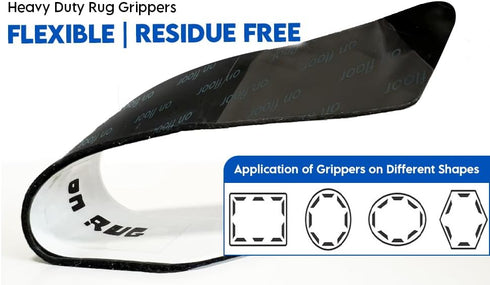 Rug Pad Gripper - Strong Rubber Gripper for Rugs, Double Sided Sticker Under Carpet Prevent Sliding and Lifting from Hardwood and Tile Floors, Reu...