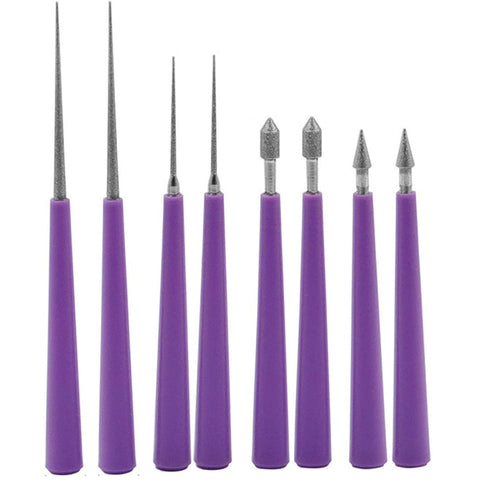 8Pcs Diamond Tipped Bead Reamer Beading Hole Enlarger Needle Tool with Plastic Handle for Make Bead Holes Larger, Jewelry Making and DIY Craft Sup...