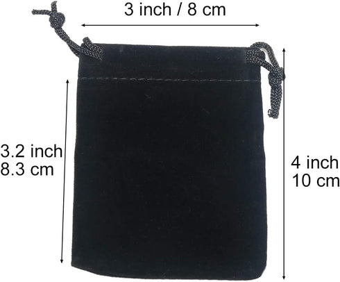 HRX Package Little Velvet Drawstring Pouches, 20pcs Black Velvet Cloth Bags for Jewelry Small Gift (3x4 inches)...