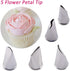 BeeSpring 5 pcs Petal Piping Nozzles Cake Decorating Tips Rose Flower Stainless Steel Icing Nozzle Pastry DIY Decorating Tools for Cake Cupcakes C...